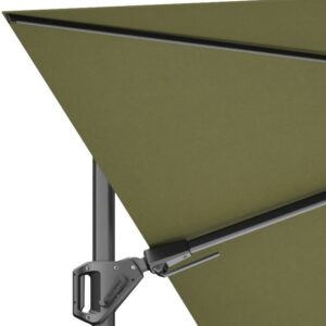 Platinum Challenger T² Ampelschirm 300×300 cm mit anthrazitem Mast und Tuch in Lush Green