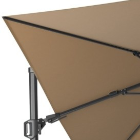 Platinum Challenger T² Ampelschirm 350×260 cm mit anthrazitem Mast und Tuch in Taupe
