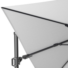 Platinum Challenger T² Ampelschirm 350×260 cm mit anthrazitem Mast und Tuch in White