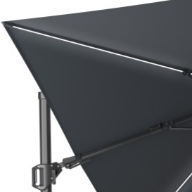 Platinum Challenger T² Glow Ampelschirm 300×300 cm mit LED-Beleuchtung in Anthrazit