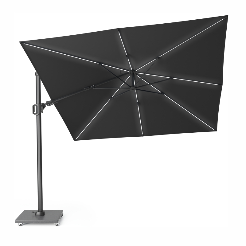 Platinum Challenger T² Glow Ampelschirm 300×300 cm mit LED-Beleuchtung in Faded Black
