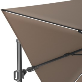 Platinum Challenger T² Glow Ampelschirm 300×300 cm mit LED-Beleuchtung in Havana