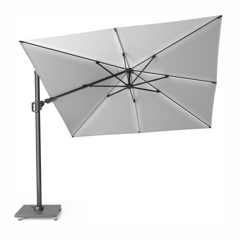 Platinum Challenger T² Glow Ampelschirm 300×300 cm mit LED-Beleuchtung in Light Grey