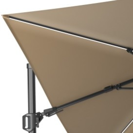 Platinum Challenger T² Glow Ampelschirm 300×300 cm mit LED-Beleuchtung in Taupe