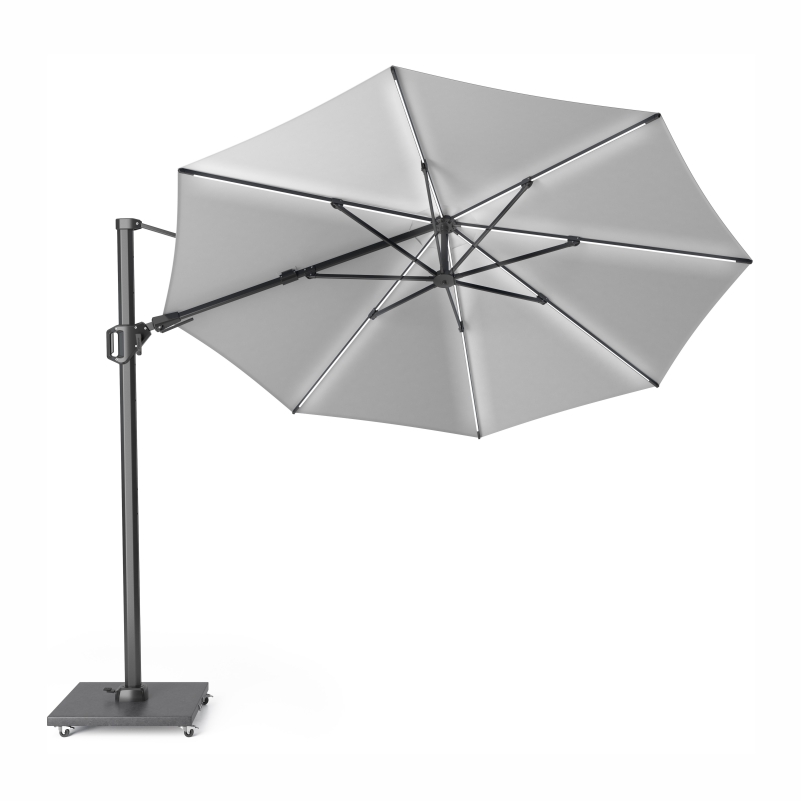 Platinum Challenger T² Glow Ampelschirm Ø 350 cm mit LED-Beleuchtung in Light Grey