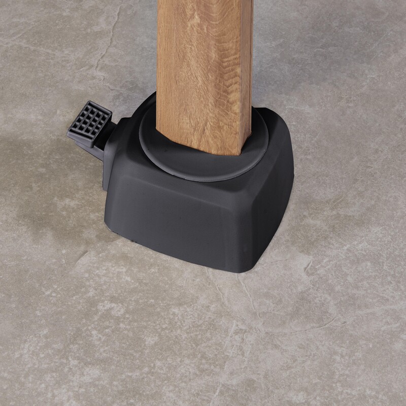 Fußpedal und Drehmechanismus des Platinum Challenger T² Teakfarbe-Anthrazit für die 360-Grad-Ausrichtung