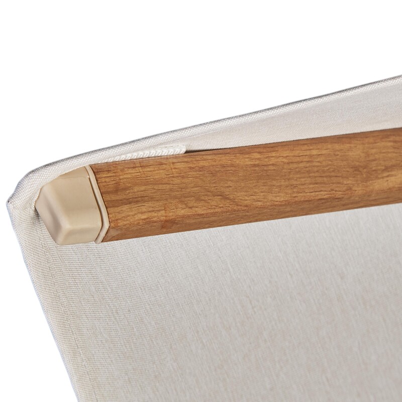 Ausziehbare Strebe und Stoffbefestigung des Platinum Challenger T² Teakfarbe