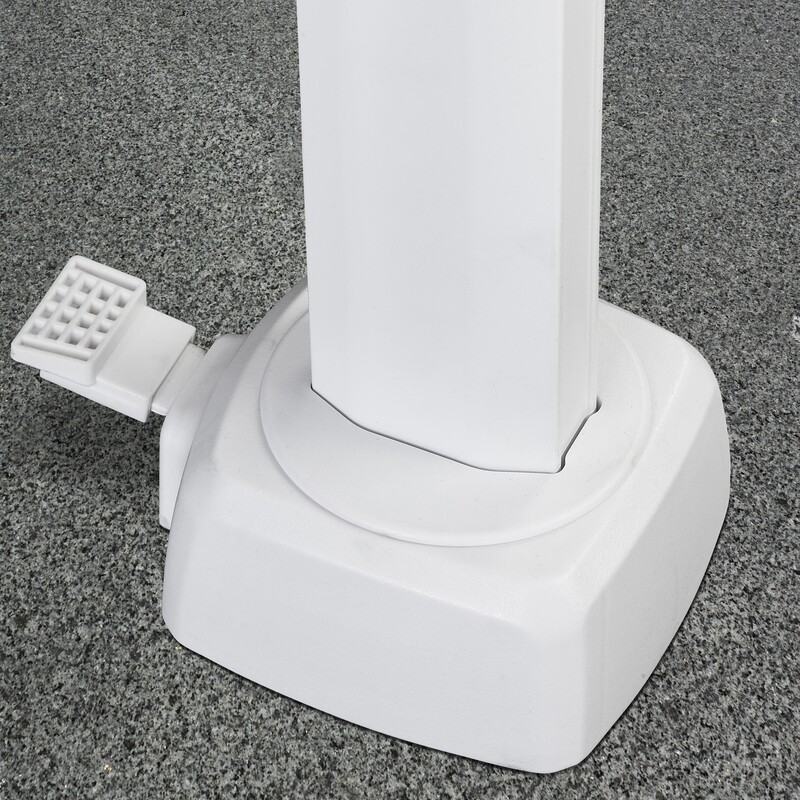 Fußpedal und Drehmechanismus des Platinum Challenger T² Weiß für die 360-Grad-Ausrichtung