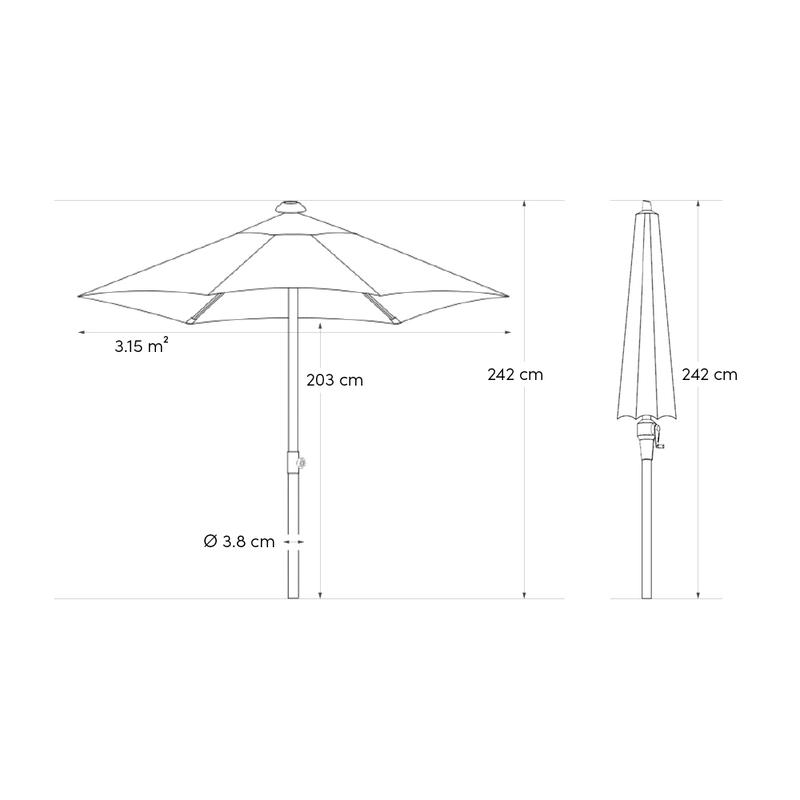 Mittelstockschirm Platinum® Lisboa 210×150 cm – Bild 7