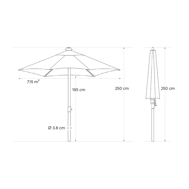Mittelstockschirm Platinum® Lisboa Ø 300 cm – Bild 7