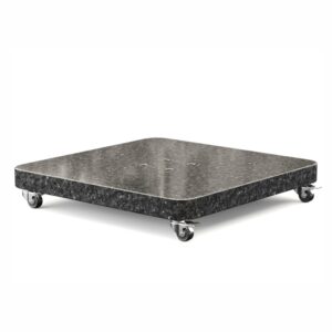 Polierter Granit-Schirmständer in Anthrazitgrau mit Schwenkrädern