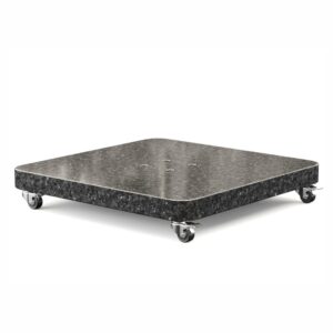 Polierter Granit-Schirmständer in Anthrazitgrau mit Schwenkrädern