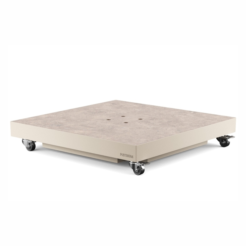 Schirmständer mit Sandstone-Keramikplatte und Schwenkrädern