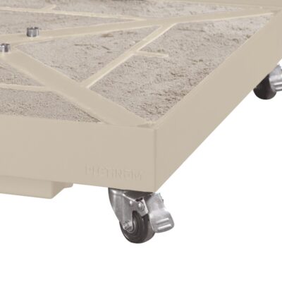 Schirmständer mit Sandstone-Keramikplatte und Schwenkrädern