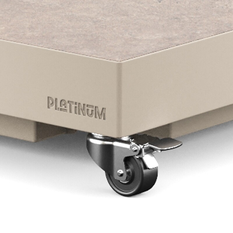 Schirmständer Platinum mit Sandstone-Keramikplatte und Schwenkrädern