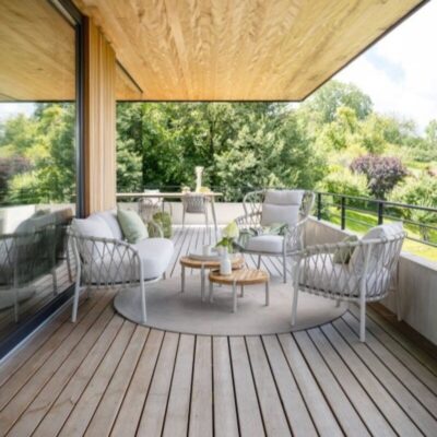 Loungegruppe STERN® Klea mit Pfauensessel und Beistelltisch TARO Ø 65 cm